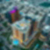 Stunning aerial view of 7 Park Central showcasing its modern architectural design