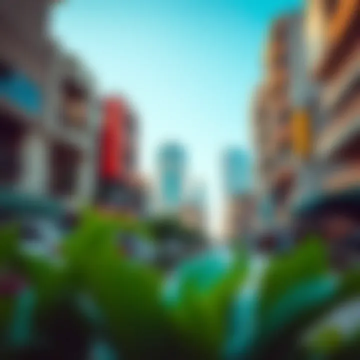 Culturally Influenced Urban Space A vibrant urban space in Dubai reflecting cultural influences