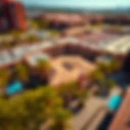 Aerial view of a vibrant school campus in Dubai