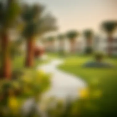 Landscaped Paths in Al Jurf Garden Tranquil walking paths and landscaped areas in Al Jurf Garden