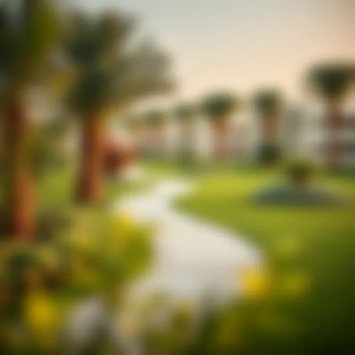 Landscaped Paths in Al Jurf Garden Tranquil walking paths and landscaped areas in Al Jurf Garden