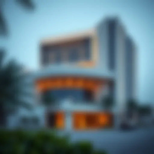 Exterior view of the Al Kifaf Oasis Building showcasing modern architectural design