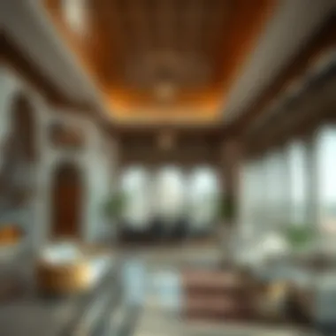 Interior Fusion of Tradition and Modernity Interior shot revealing the blend of traditional and contemporary elements in the building