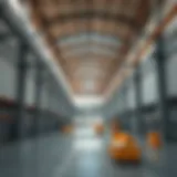 Modern warehouse interior showcasing storage solutions