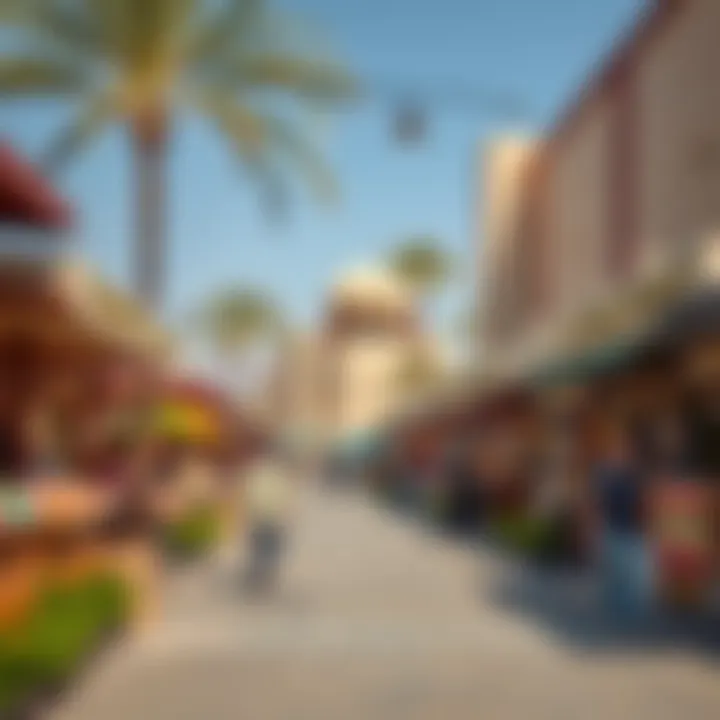 Cultural Marketplace at Al Wasl Box Park A vibrant marketplace within Al Wasl Box Park highlighting local artisans and cultural vendors.