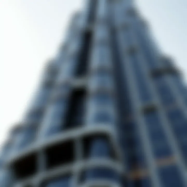 Architectural details of Burj Al Khalifa's facade