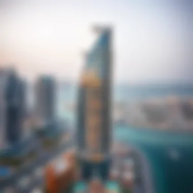 Aerial view of Coral Tower highlighting its prime location in Dubai