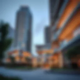 Exterior view of Crescent Towers showcasing modern architecture