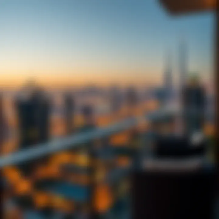 Breathtaking Views of Dubai's Skyline View of Dubai skyline from Damac Madison Residences balcony