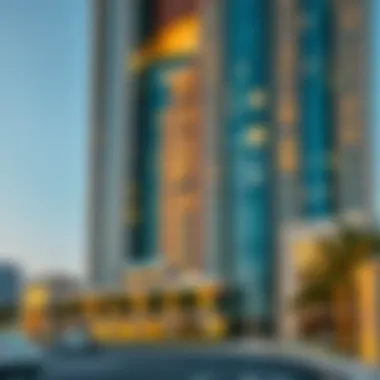 Contemporary Architectural Marvel Stunning facade of Damac Park Towers showcasing contemporary architecture