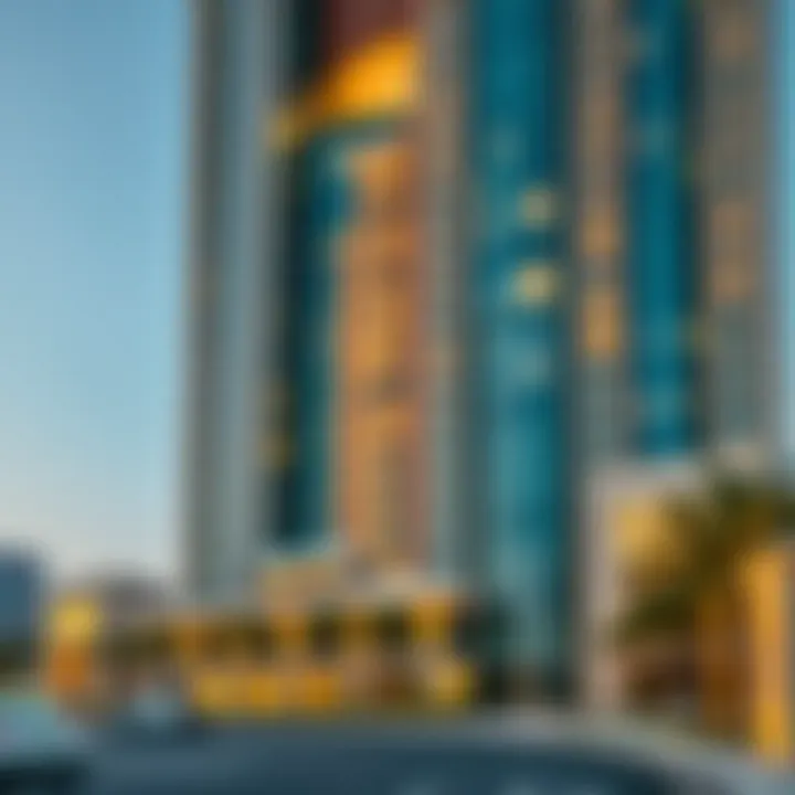 Contemporary Architectural Marvel Stunning facade of Damac Park Towers showcasing contemporary architecture