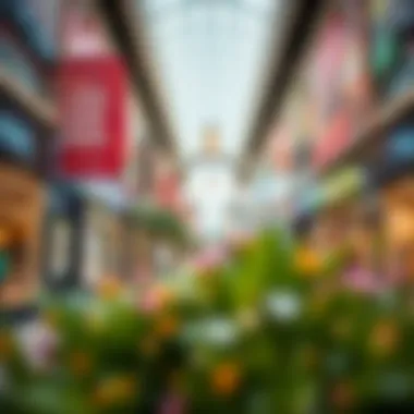 Vibrant Retail Experience at Dubai Hills Mall Interior view of a vibrant retail area within Dubai Hills Mall