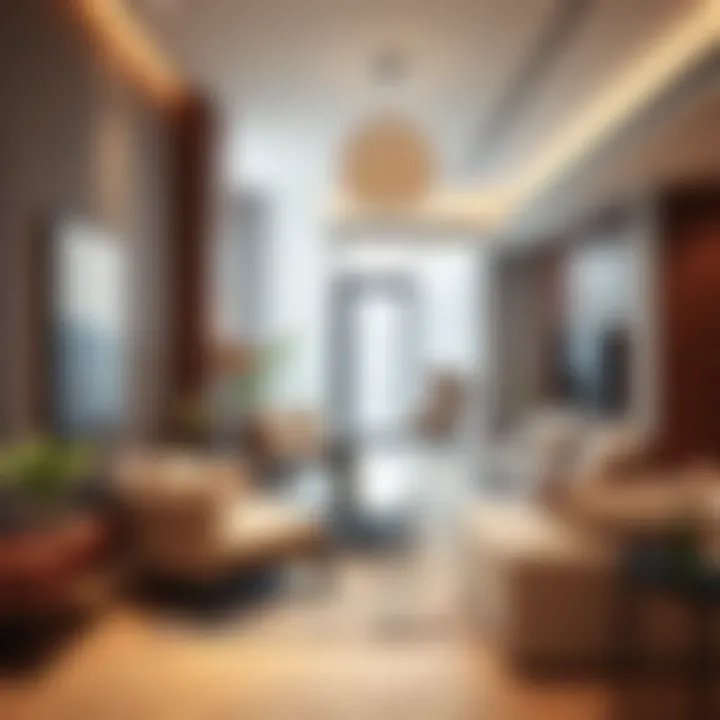 Luxurious living space inside a Dubai Digital Park Apartment highlighting contemporary design