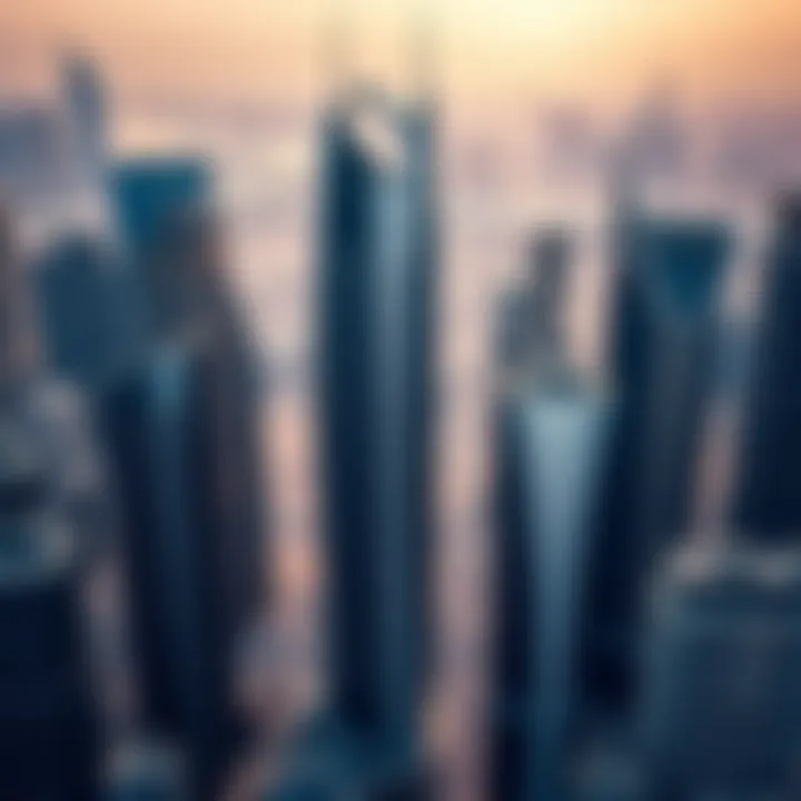 Aerial view showcasing the skyline of Dubai with various high-rises