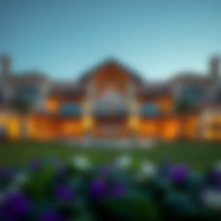 Luxurious clubhouse at Dubai Hills Golf Club emphasizing its architectural beauty