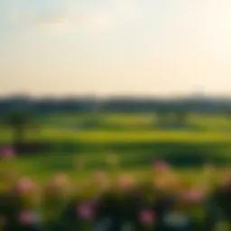 Elegant view of Dubai Hills Golf Club showcasing its lush green fairways