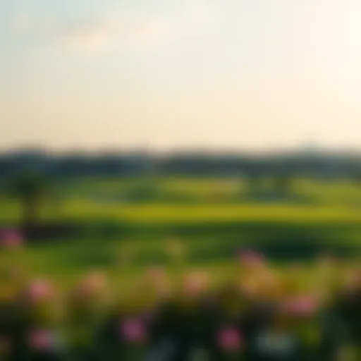 Elegant view of Dubai Hills Golf Club showcasing its lush green fairways