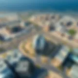 Aerial view of Abu Hail Center showcasing its strategic location in Dubai