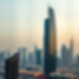 Stunning view of Al Rabia Tower against the Dubai skyline