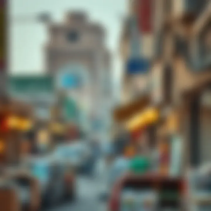 Local Commerce Thriving on Al Taawun Street A bustling market scene on Al Taawun Street displaying local commerce