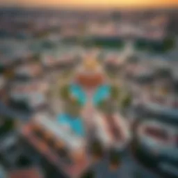 Aerial view showcasing the innovative layout of Aljada community