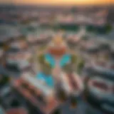 Aerial Perspective of Aljada Development Aerial view showcasing the innovative layout of Aljada community