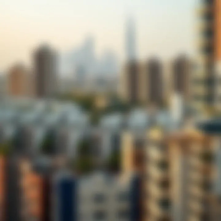 Oud Metha's Urban Landscape View of Oud Metha skyline with residential buildings