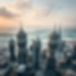 Aerial view of Dubai showcasing iconic dome towers