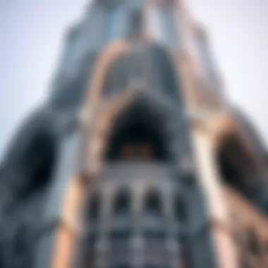 Close-up of intricate dome architecture in a prominent tower