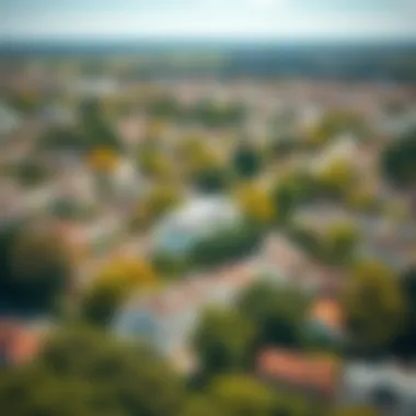 Serene Aerial View of Belgravia Aerial view of Belgravia neighborhood highlighting its serene environment