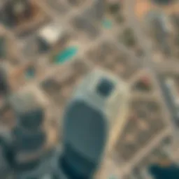 Aerial view of Creek Tower showcasing its unique architectural design.