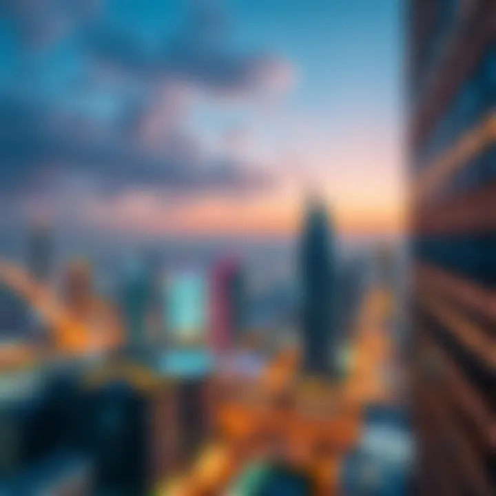 Dynamic skyline surrounding Tower 1