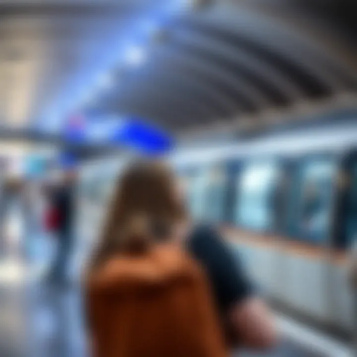 Navigating the Expo 2020 Metro Station with Ease Visitor navigating the Expo 2020 Metro Station