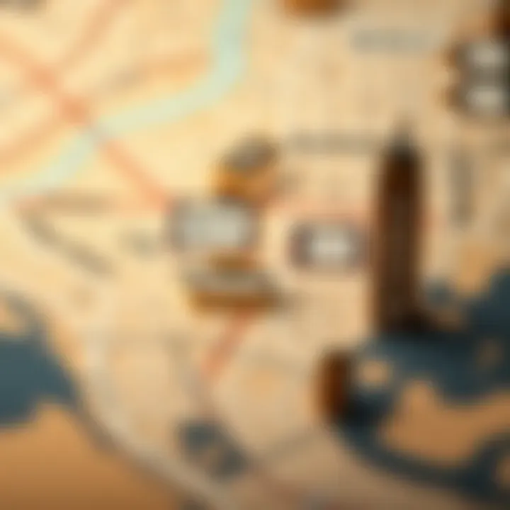 A map of urban areas in Dubai highlighting popular flat sharing locations.