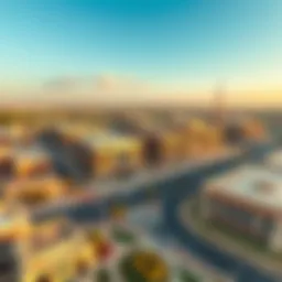 Aerial view of Gate Al Quoz showcasing its blend of commercial and residential spaces.