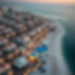 Aerial view of Jubail Island showcasing luxurious properties