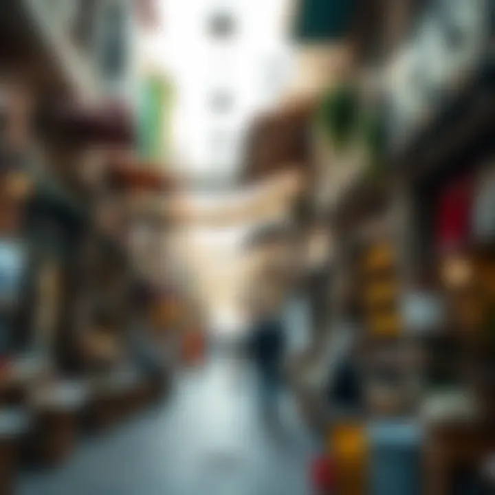 Modern shops alongside traditional vendors