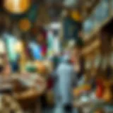 Vibrant stalls showcasing traditional crafts