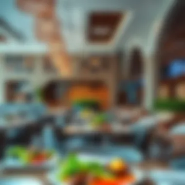 Inviting Dining Space with Culinary Delights An inviting dining space featuring diverse culinary options at خنجي ياس مول