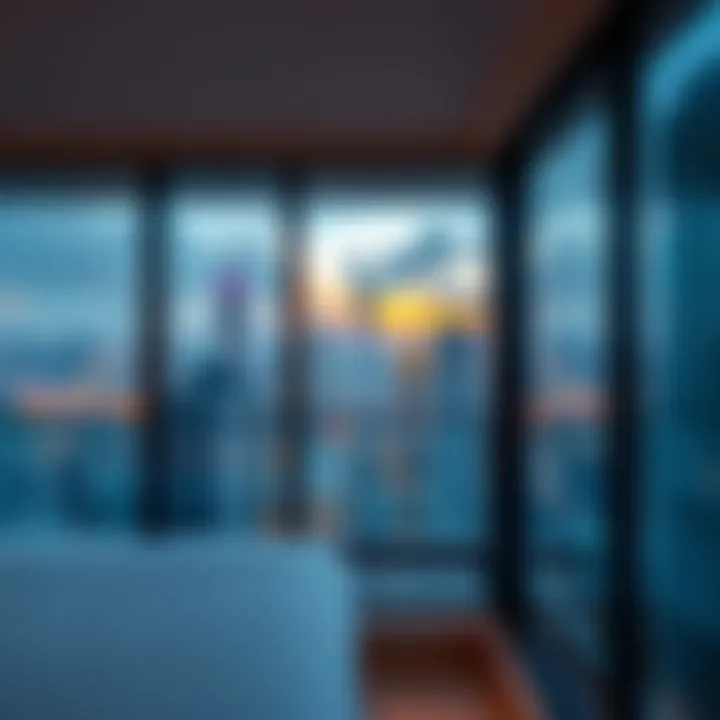 Breathtaking view from a suite's balcony overlooking the cityscape