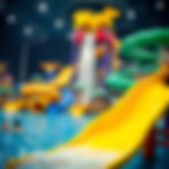 An exciting water park filled with slides and pools