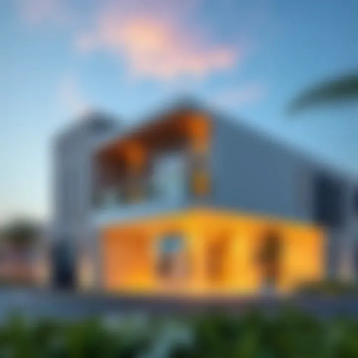 Architectural Marvel of Manazil Al Barsha 02 Modern architectural design of Manazil Al Barsha 02 showcasing sleek lines and contemporary aesthetics