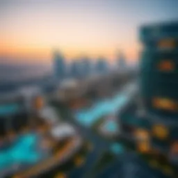 Aerial view of Dubai skyline showcasing luxury properties