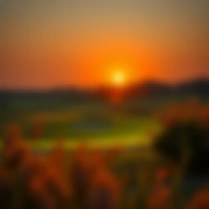 Serene Sunset at Montgomerie Dubai Sunset over the Montgomerie Dubai landscape highlighting serene surroundings