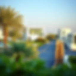 Scenic view of Mudon Ranim community showcasing lush greenery and modern architecture
