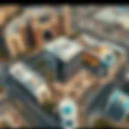 Aerial view of Nasma Square showcasing its modern architecture and vibrant surroundings