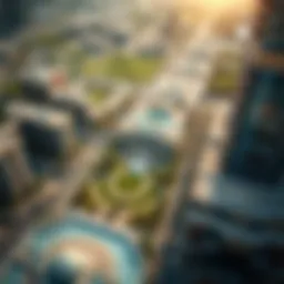 Aerial view of Nshama Townsquare showcasing its unique layout and greenery