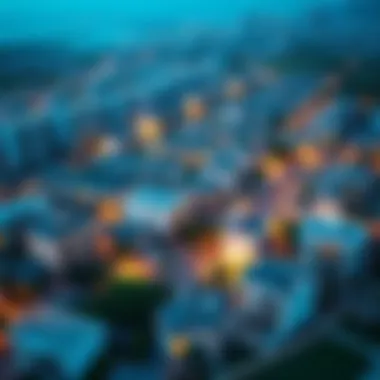 Aerial view of Dubai neighborhoods with rental options