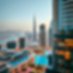 Stunning view of Park Gate Residence Tower B against the Dubai skyline