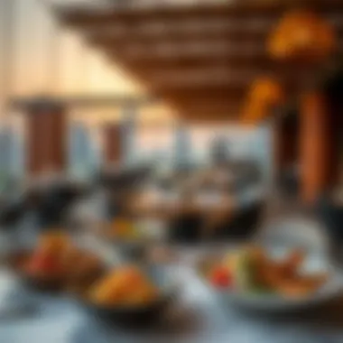 Exquisite Culinary Offerings Culinary delights served at a rooftop restaurant